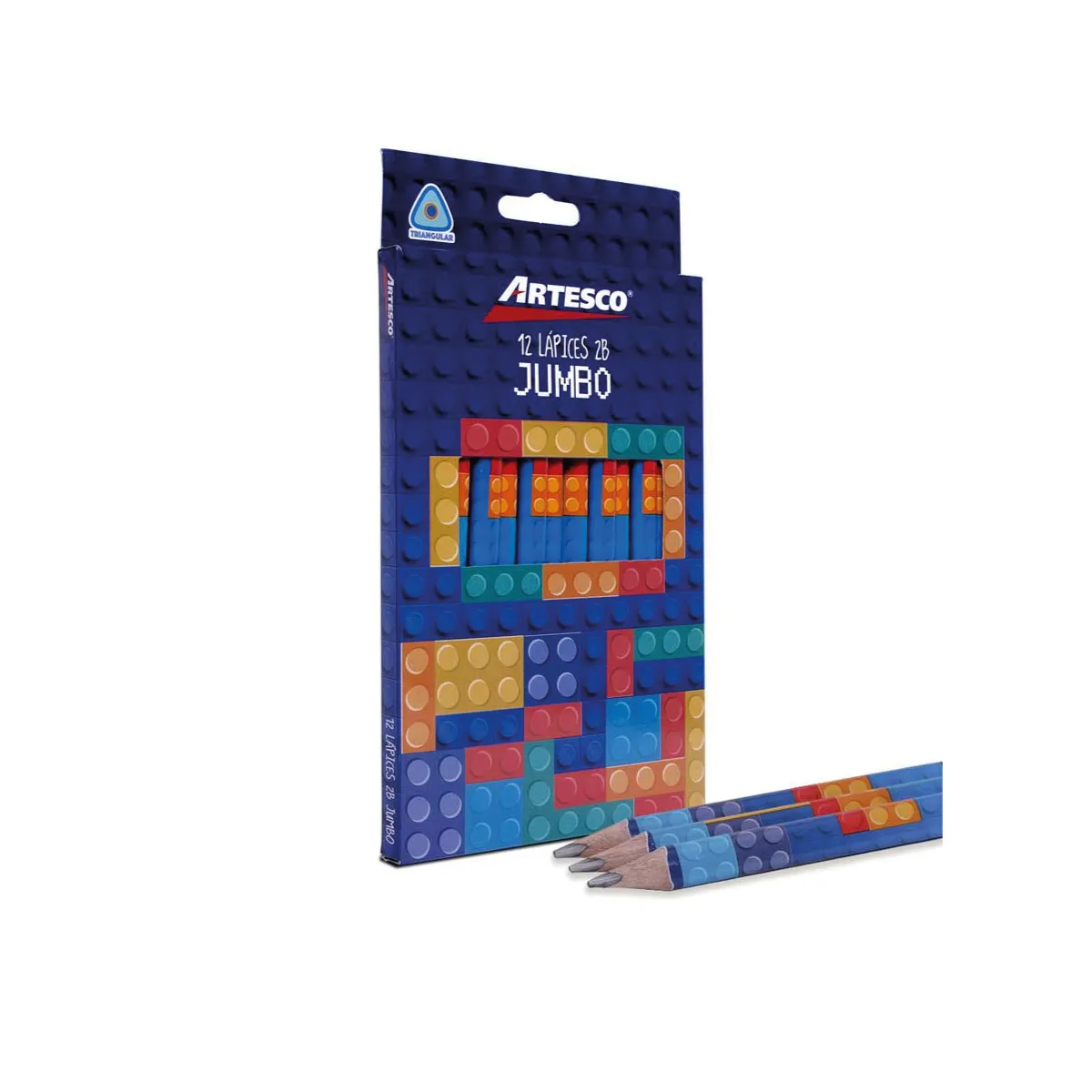 LAPIZ GRAFITO TRIANGULAR JUMBO CON BORRADOR CAJAX12 UNID - NAVARRETE