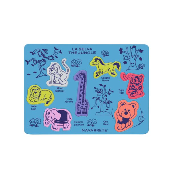 APLI Kids Pegatinas De Animales De La Selva – 26 Stickers Metalizados Con Relieve, Adhesivo Permanente